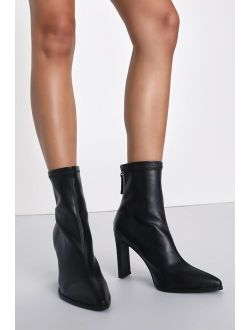 Billini Janelle Black Pointed-Toe Mid-Calf Boots