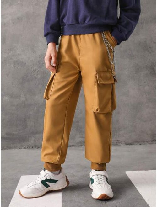 Shein Tween Boy Flap Pocket Side Cargo Pants