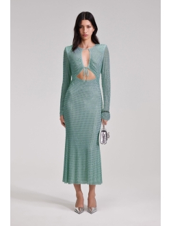 rhinestone-embellished midi dress