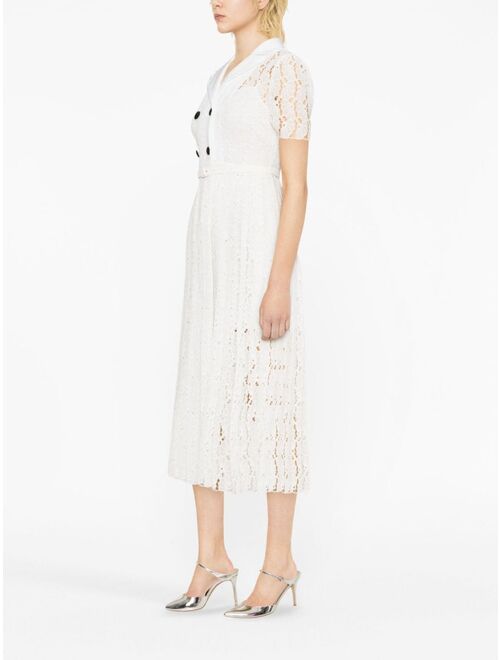 Self-Portrait floral-lace double-breasted dress