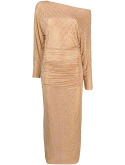 rhinestone-embellished midi dress