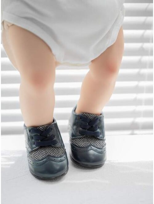 Shein KIDSUN Infant Baby Boy Oxford Shoes PU Leather Loafers Rubber and Soft Sole Wedding Dress Shoes Toddler Girl Baby Walking Shoes