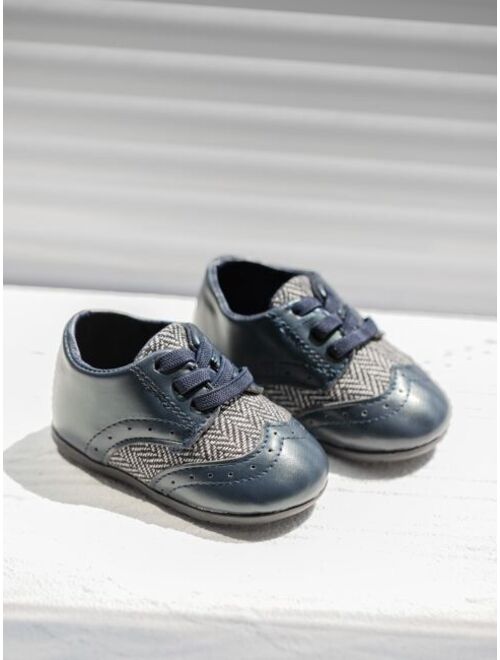 Shein KIDSUN Infant Baby Boy Oxford Shoes PU Leather Loafers Rubber and Soft Sole Wedding Dress Shoes Toddler Girl Baby Walking Shoes