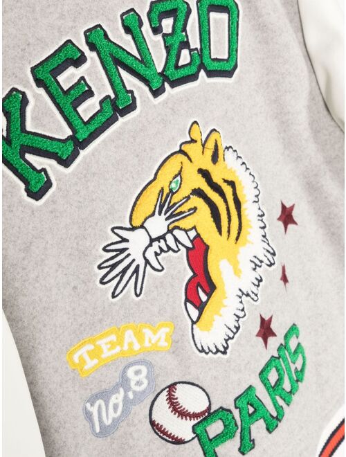 Kenzo Kids logo-embroidery varsity bomber jacket
