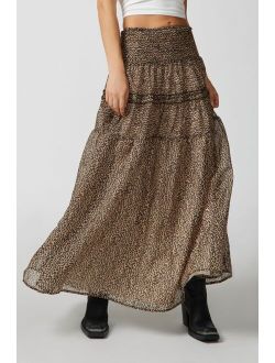 Lisette Leopard Print Midi Skirt