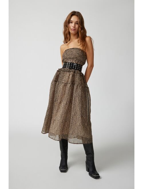 Sister Jane Lisette Leopard Print Midi Skirt