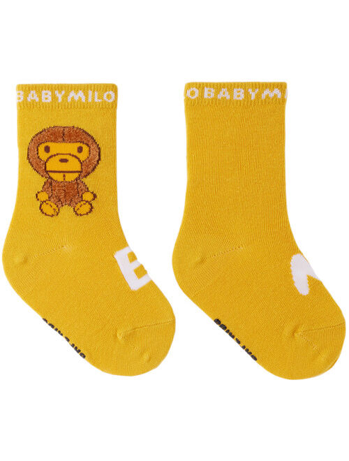 BAPE Kids Yellow Baby Milo Socks