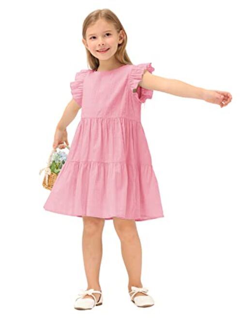 GRACE KARIN Girls Summer Dress Sleeveless Casual Crewneck A-Line Dresses for 5-12 Years Kids
