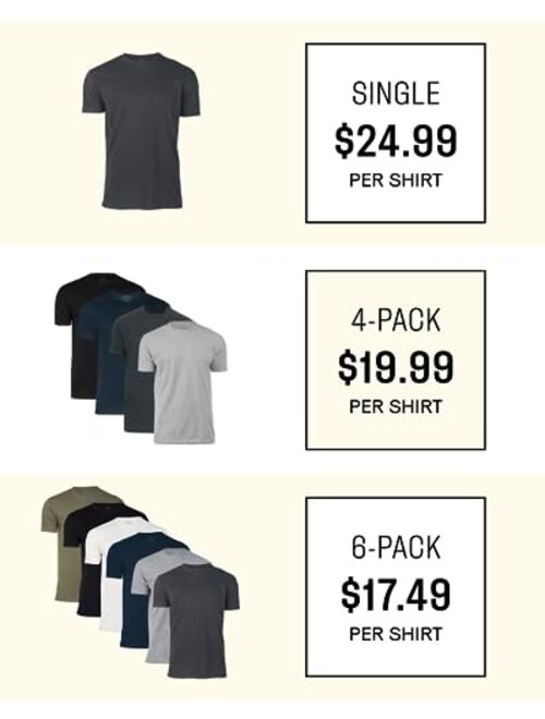 True Classic Tees Premium Fitted Men's T-Shirts - Staple Six Pack Crew Neck