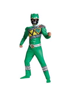 Green Power Rangers Costume for Kids. Official Licensed Green Ranger Dino Charge Classic Muscle Power Ranger Suit with Mask for Boys & Girls, Small (4-6)