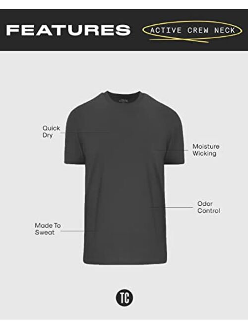 True Classic Active Quick Dry Crew Neck Mens T Shirt, Premium Fitted Athletic T Shirts Shirts for Men