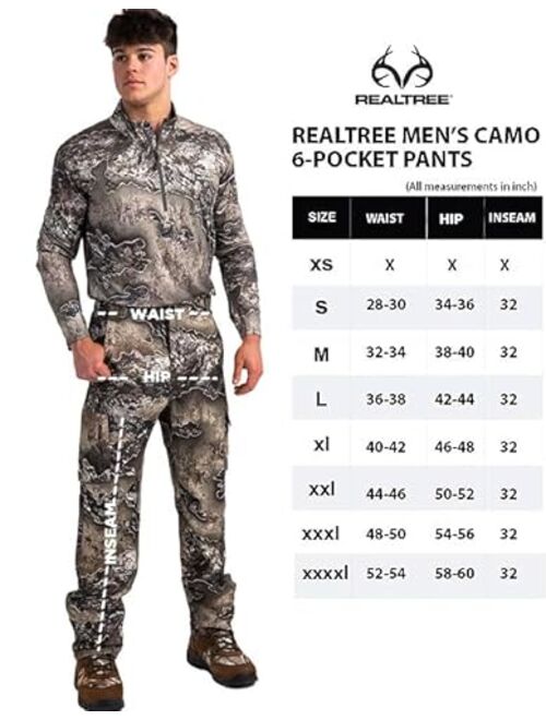 Realtree Mens Hunting Camo Performance Pant - Versatile, Year-Round Camo Outdoor Hunting Pants
