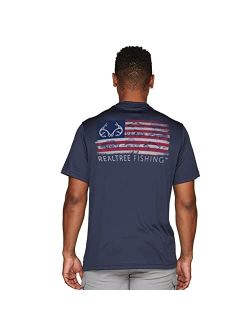 Fishing Camo Americana Saltwater Fish Flag T-Shirt | UV Protection | Dry Weave Shirts for Men and Women