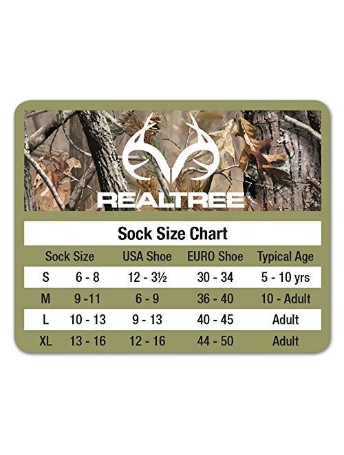 Realtree Mens Lightweight Liner Mid-Calf Tall Boot Socks 4 Pair Pack