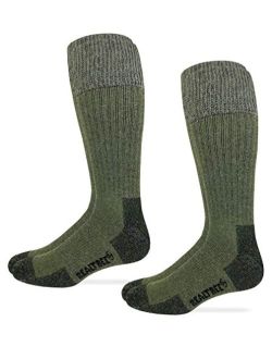 Mens Merino Wool Blend Non Binding Comfort Top Tall Boot Socks 2 Pair Pack