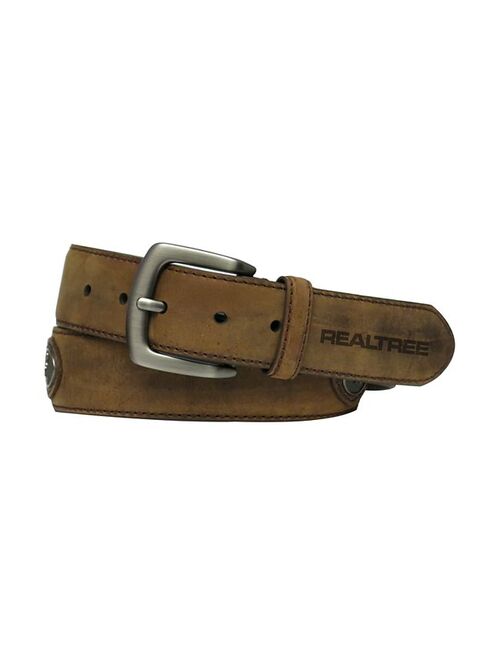Men's Realtree Crazy Horse Buck Mark & Camo Leather Belt