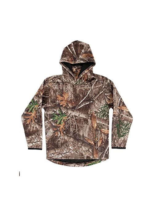 Realtree Boy's Hooded Performance Fleece Tech Pullover with Neck Gaiter