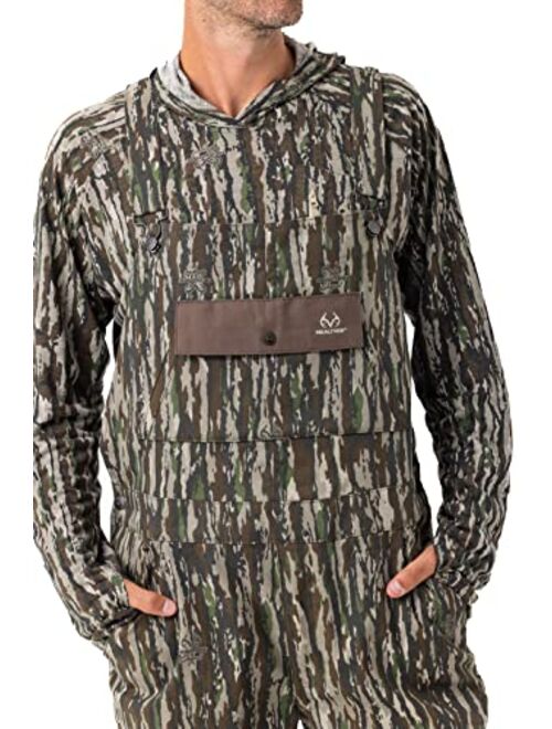 Realtree Men's Camo Hunting Cotton Bib Overalls, All-season Uninsulated Camouflage Bib Overalls for Outdoor Activities