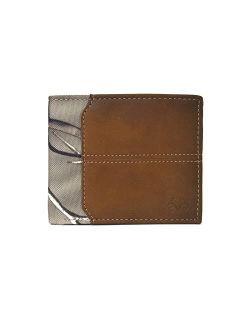 Camo Slim Card Holder Money Clip Wallets for Men (Edge Camo Burnished Tan Leather Trifold Wallet)