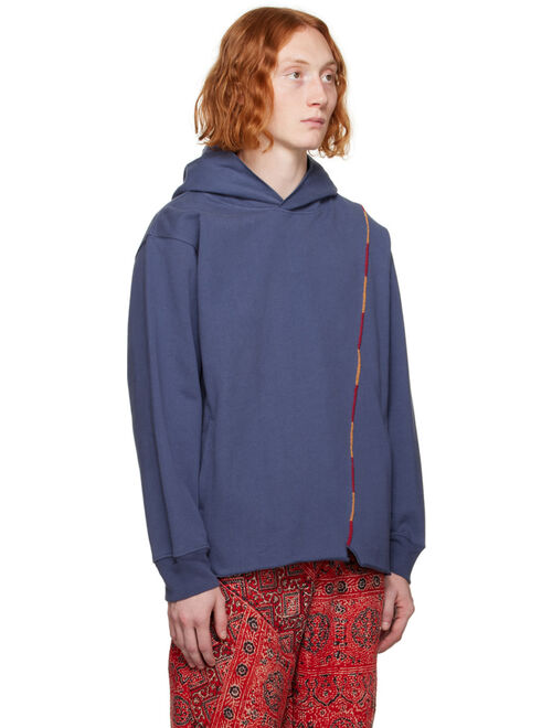 Karu Research Blue Embroidered Hoodie