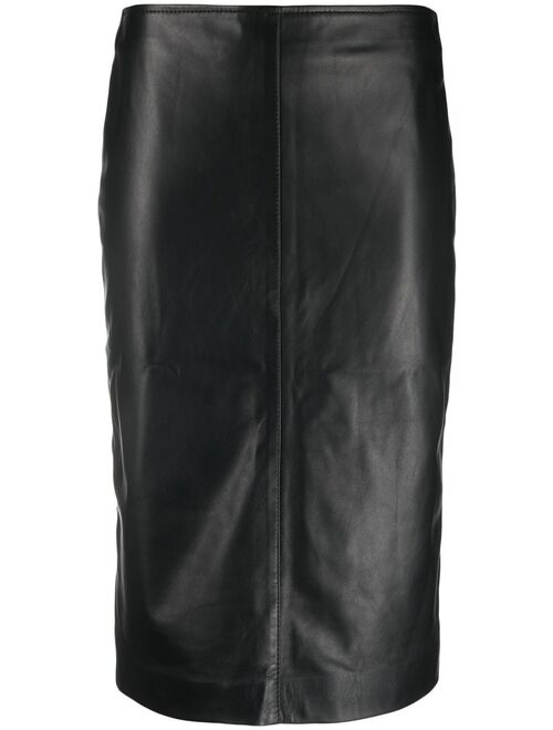 PINKO leather pencil skirt