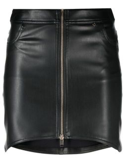 NISSA faux-leather zip-fastening miniskirt