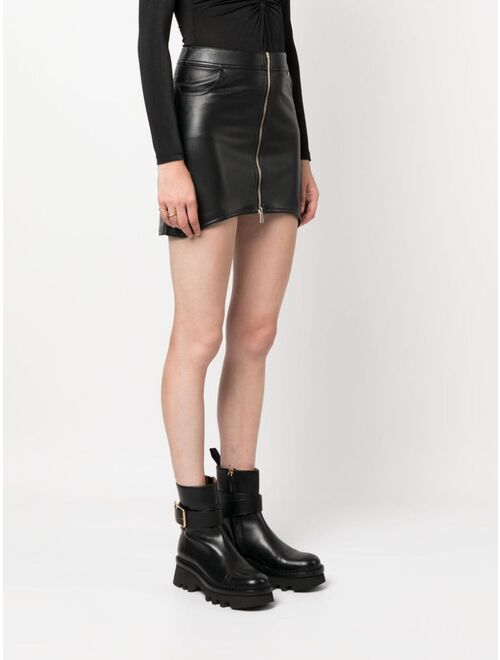NISSA faux-leather zip-fastening miniskirt