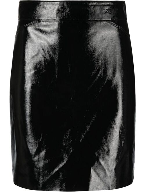 Karl Lagerfeld patent faux-leather skirt