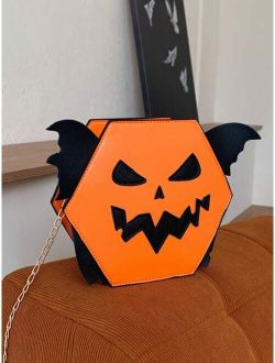 Nydia8900 Accessory Store Versatile Pu Angry Pumpkin Shaped Bag For Summer Can Be Used As Shoulder, Crossbody
