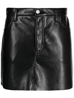FRAME high-waist leather mini skirt