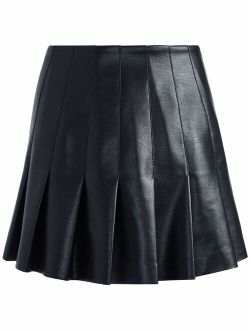 alice + olivia Carter faux leather pleated skirt