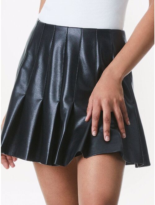 alice + olivia Carter faux leather pleated skirt