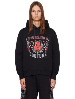 Jeans Couture Black Embroidered Hoodie