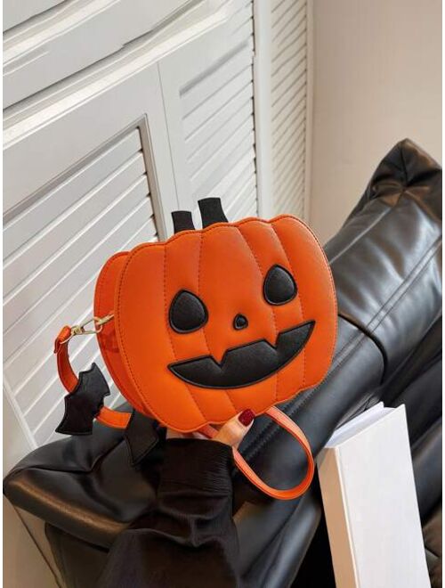 Shein Halloween Pumpkin Bag, Fashion Color-block Crossbody Women's Bag