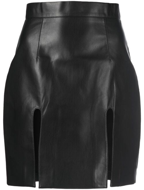 Aleksandre Akhalkatsishvili cut-out faux-leather mini skirt