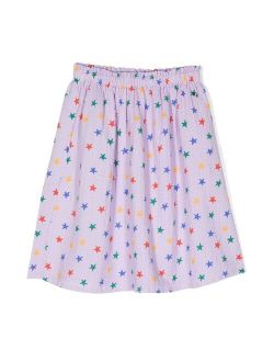 star-print A-line skirt