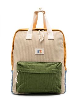 corduroy colour-block backpack