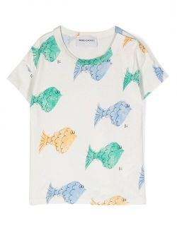 fish-print cotton T-shirt