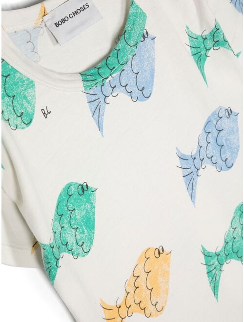 Bobo Choses fish-print cotton T-shirt