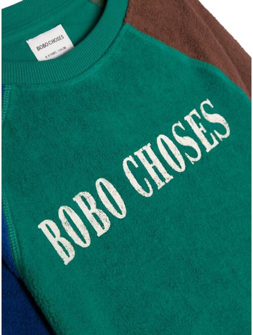 Bobo Choses logo-print colour-block sweatshirt