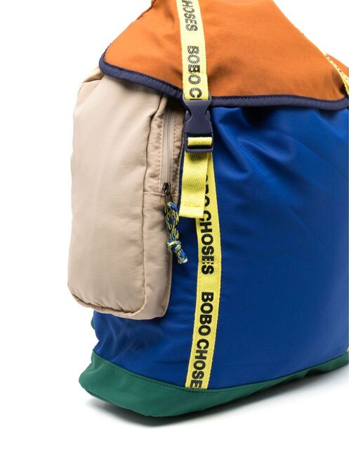 Bobo Choses Big B colour-block cotton backpack