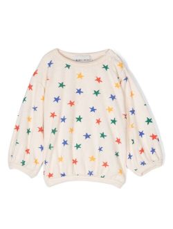 all-over star-print sweatshirt