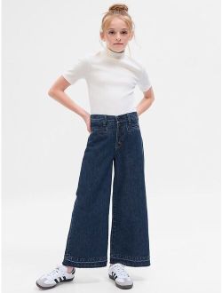 Kids High Stride Wide-Leg Ankle Jeans with Washwell