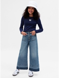 Kids High Stride Wide-Leg Ankle Jeans with Washwell