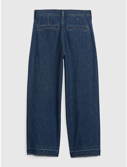 Gap Kids High Stride Wide-Leg Ankle Jeans with Washwell