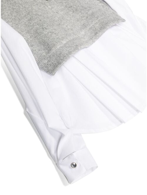 Lapin House layered-vest long-sleeve shirt