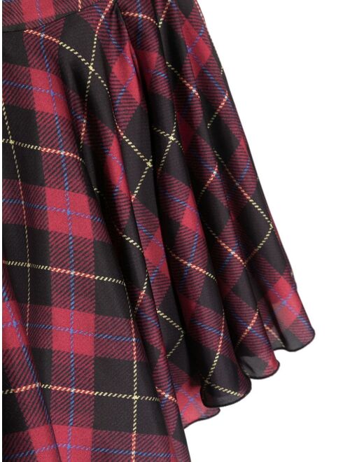 Lapin House plaid-patterned flared skirt