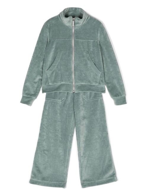 Lapin House slogan-embroidered cotton tracksuit set