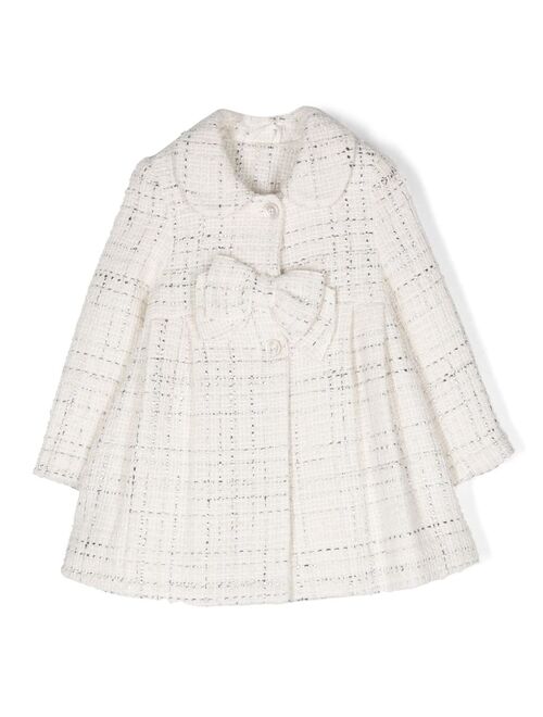 Lapin House bow-detail boucle coat