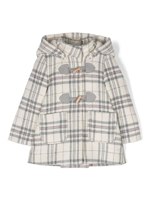 Lapin House hooded checked coat